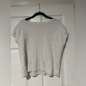 Sincerely Jules Off-White Ribbed Knit Top